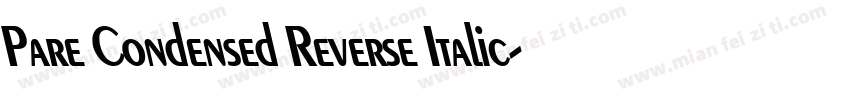 Pare Condensed Reverse Italic字体转换